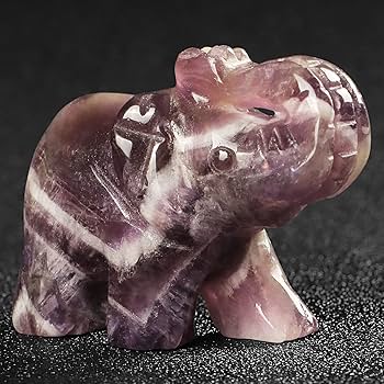 Amazon.com: Artistone 紫水晶大象水晶雕像雕刻寶石口袋大象雕像